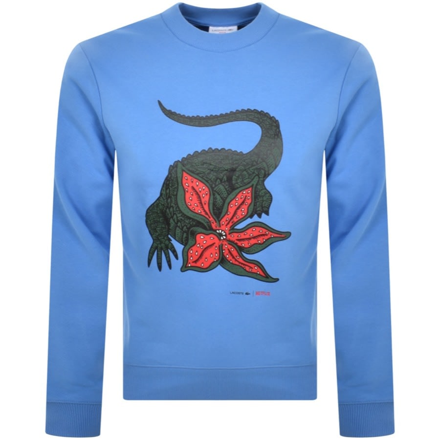 Lacoste X Netflix Demogorgon Sweatshirt Blue Mainline Menswear Denmark